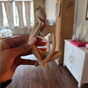 Abstract Stone Figurine Sculpture - Neutral Beige